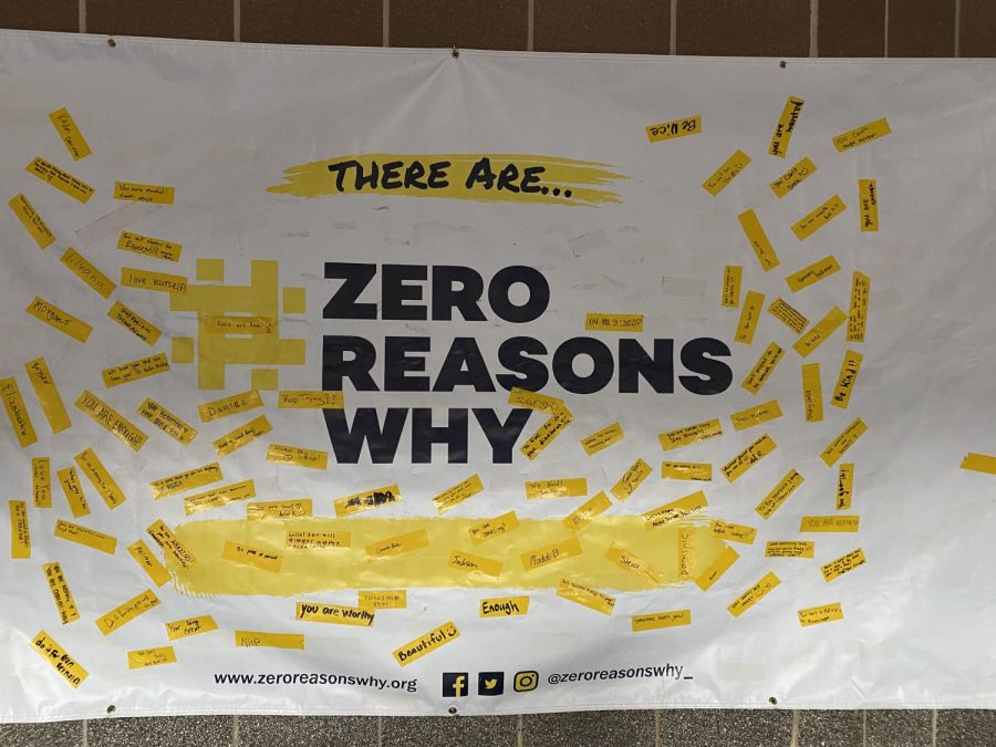 The Zero Reasons Why banner that is located in the GEHS Commons .
