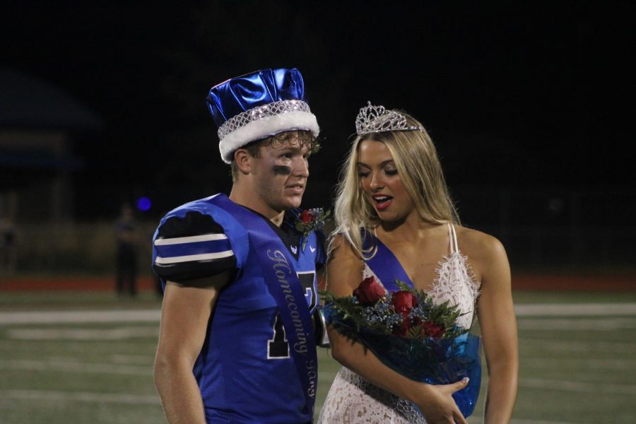 Jake McClure and Kenadi Crowder moments after being announced homecoming king and queen of GEHS.