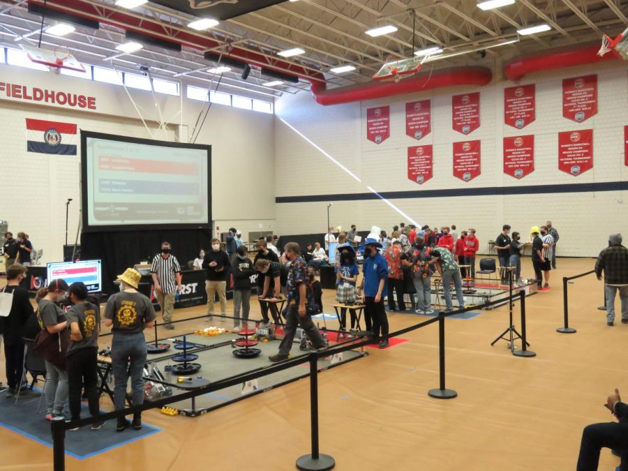 Gardner-Edgerton Advanced Robotics team at regional contests for FIRST at the Metropolitan Community College in Kansas City, Missouri on February 5, 2022.