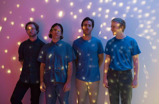 Promotional photo of the band Pinegrove, featured below.