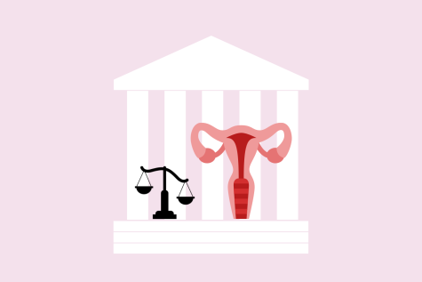 A graphic of the topic of abortion being discussed in the Supreme Court.