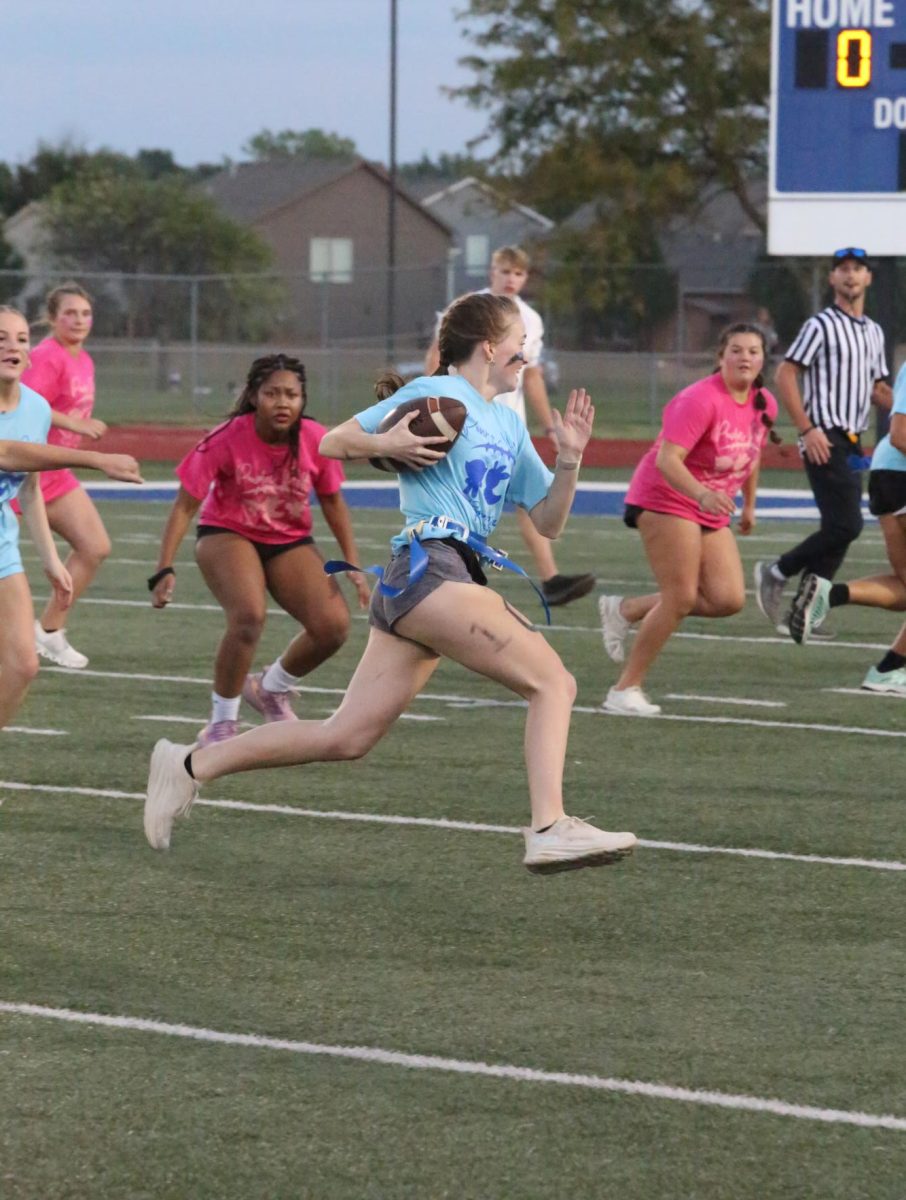 Powder Puff football, cheer, and dance.